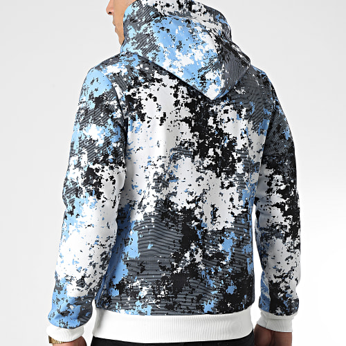 Sweat Capuche SH-67 Blanc Bleu Clair