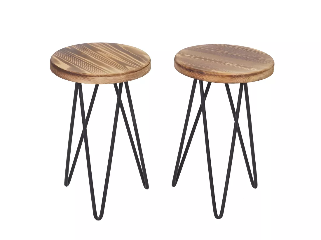 Lot de 2 tabourets 25 x 25 x 40 cm MDJ04118