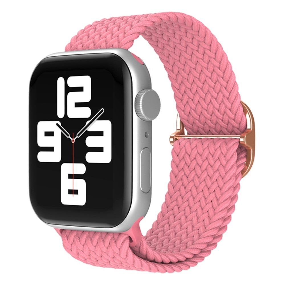 Apple Watch (42/41/40/38 mm) Elastisches Nylon Gummi Armband mit Schnalle (Gelenkumfang: 150-240mm) - Rosa