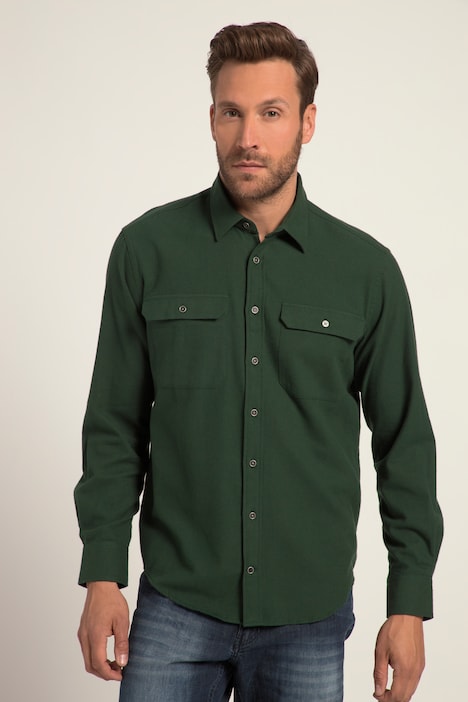 Flanellhemd, Langarm, Kentkragen, Modern Fit