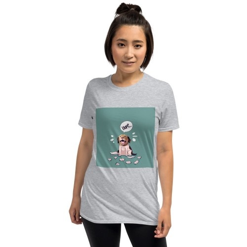 Camiseta feminina Mascochula, personalizada com a foto do seu pet cinza.