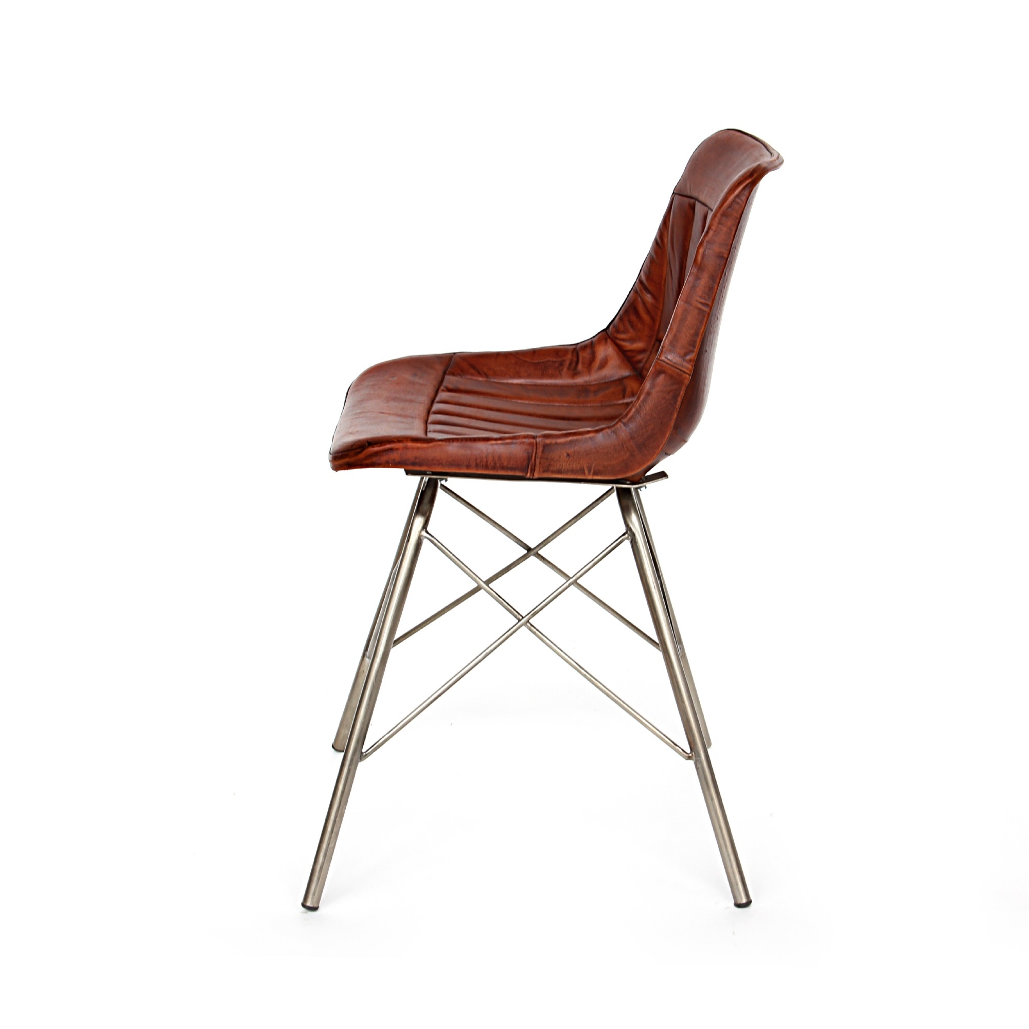 Lederstuhl 'Assange-Cuir', braun, B 49 cm, L 52 cm, H 78 cm von fischer's lagerhaus