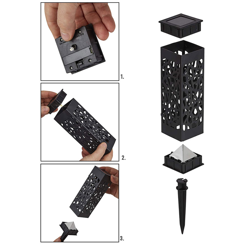 (8er Set) 18x6cm LED Solar Lampe Outdoor Gartenleuchte Laterne mit Erdspiess (IP65) - Kaltweiss
