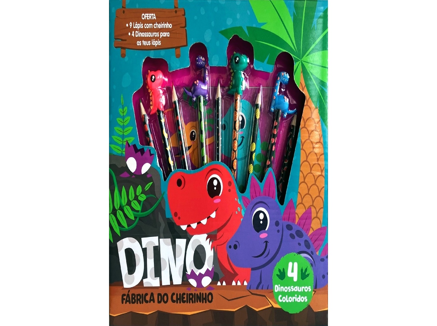 LIVRO DINOSSAUROS - COM 9 LÁPIS COM CHEIRO - DE LAKE PRESS