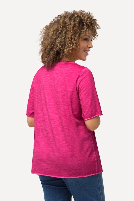 T-Shirt, Mandala-Flockdruck, Classic, Rundhals, Halbarm