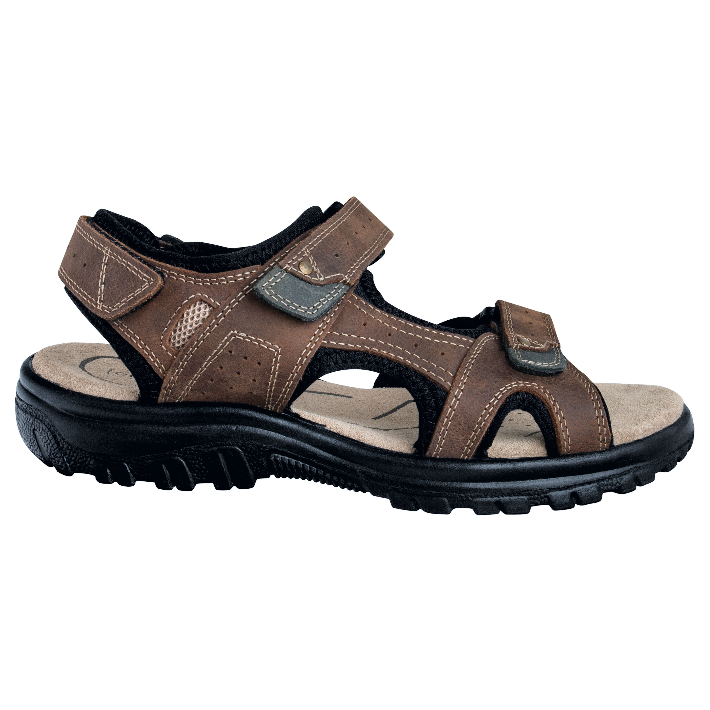 Trekking Sandale Nubuckleder Unisex schwarz
