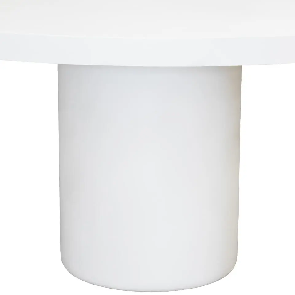 Eettafel Rond 120cm - Wit Eco Composiet - Betonlook - Eden