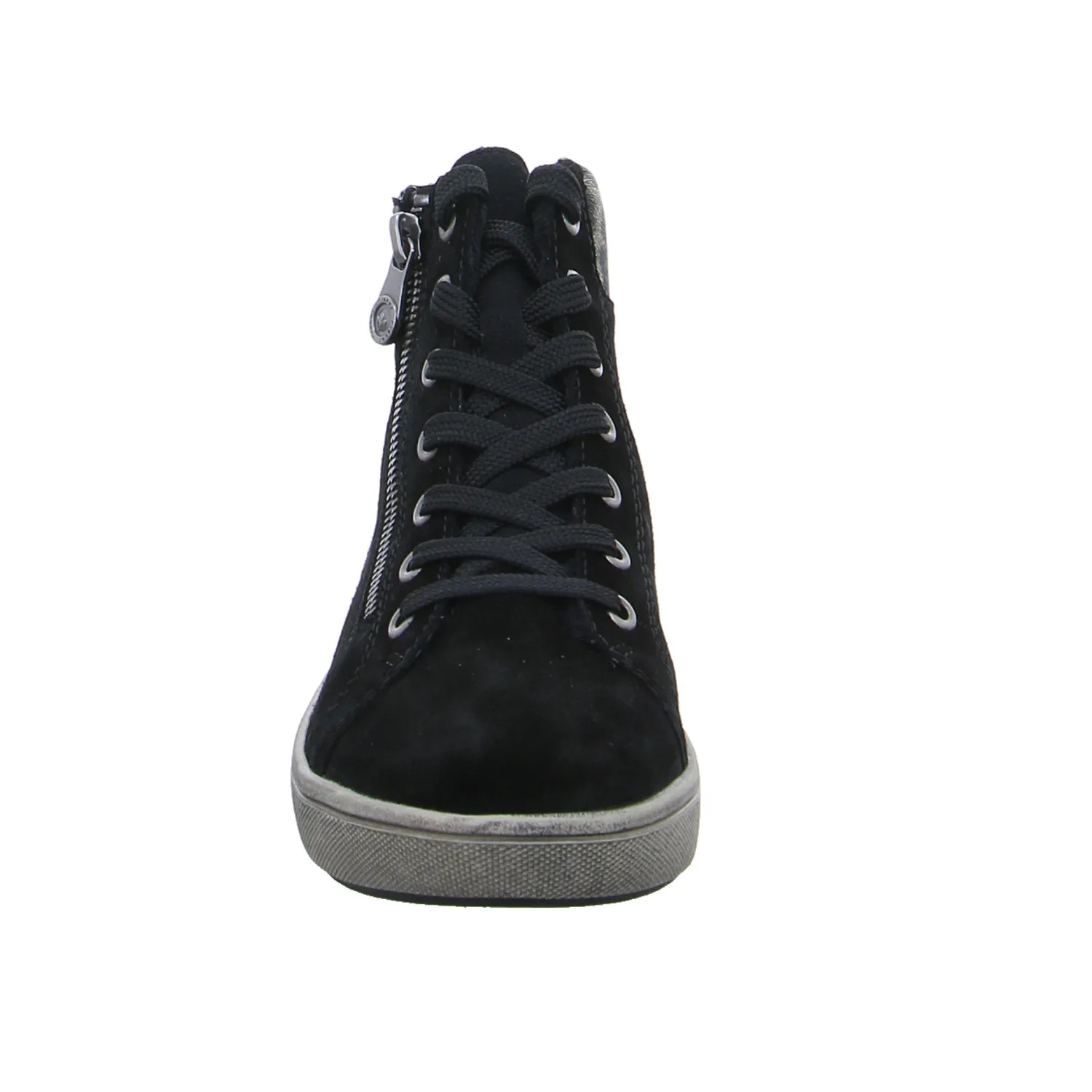 RIEKER Mid Cut Sneaker Schwarz Leder