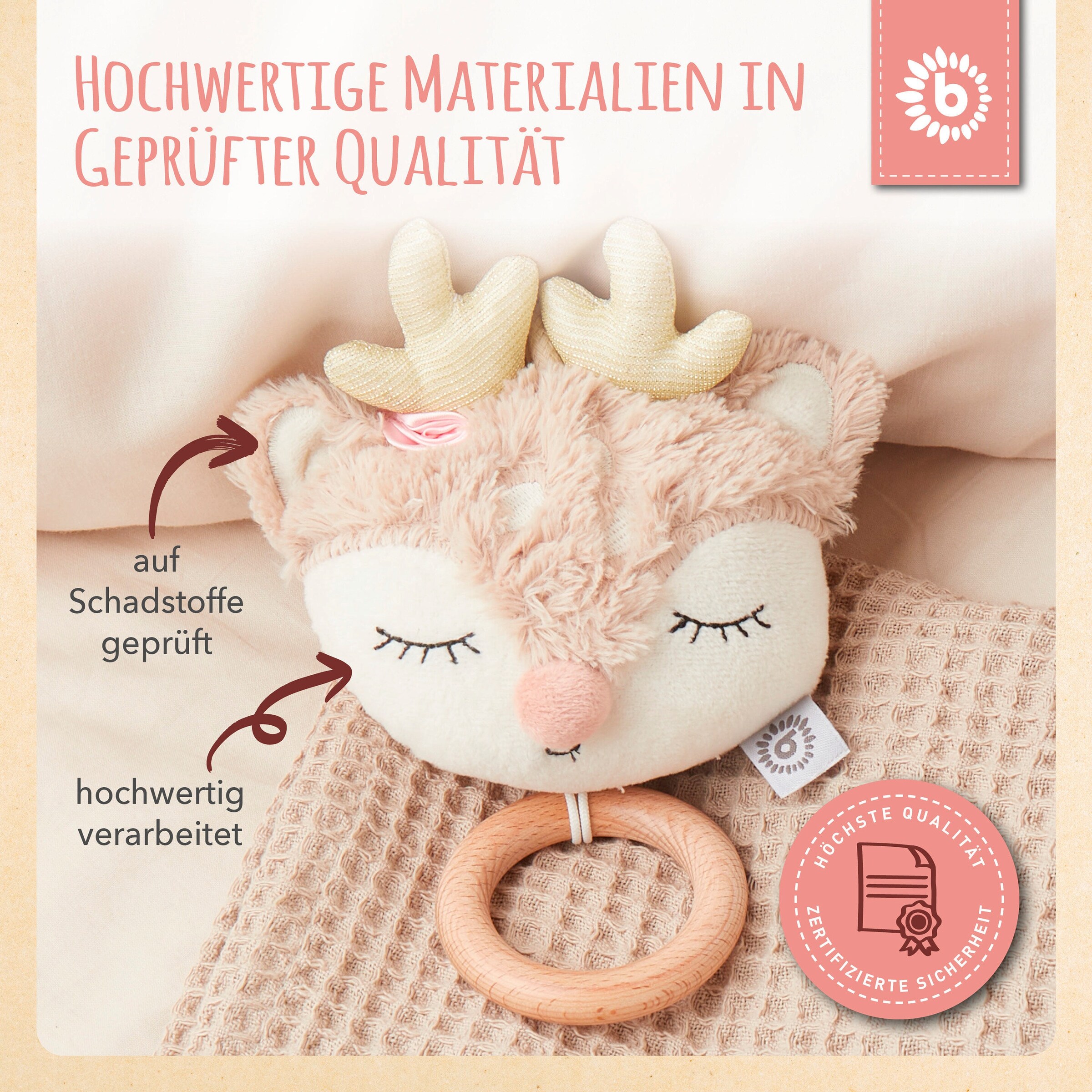 Bieco Musikspieluhr Reh - ab Geburt Beige