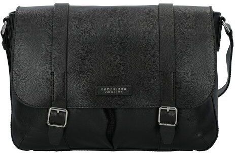 The Bridge - Cesare Messenger Bag - Zwart - Leer - 38 x 25 x 9 cm