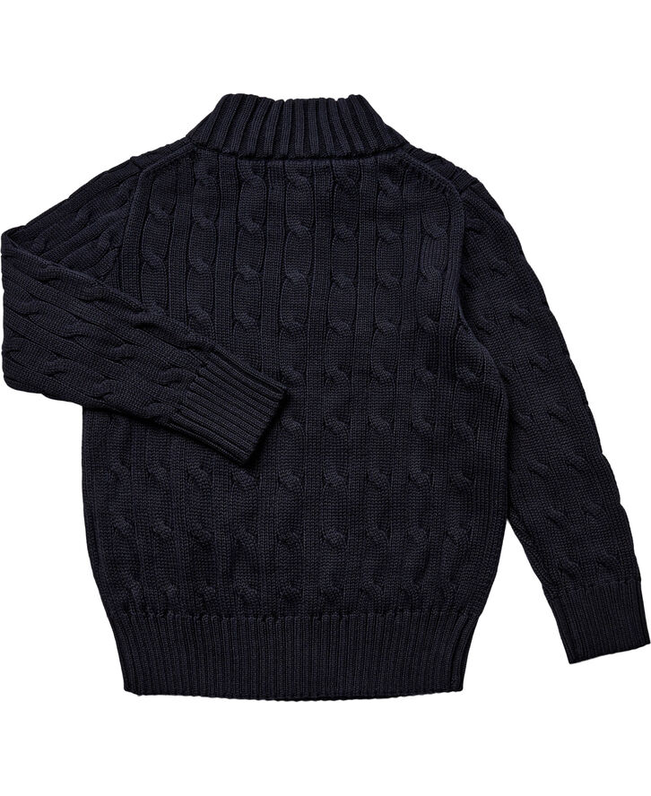 Polo Ralph Lauren Cable-Knit Cotton Quarter-Zip Sweater Navy