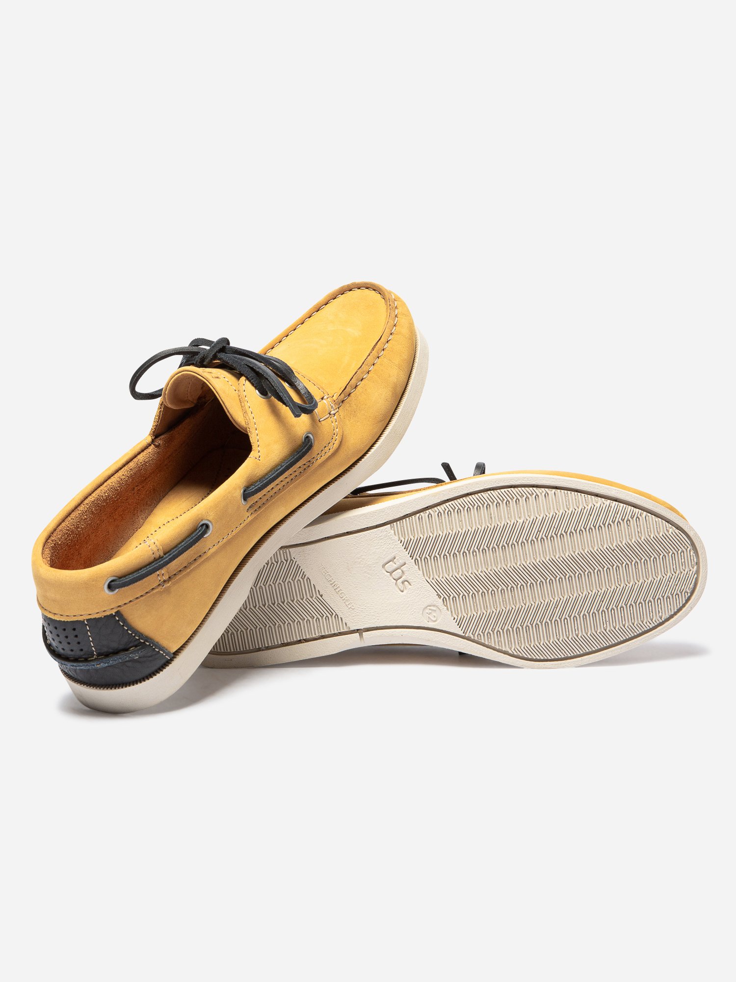 Chaussures Bateau Homme Cuir Nubuck Jaune