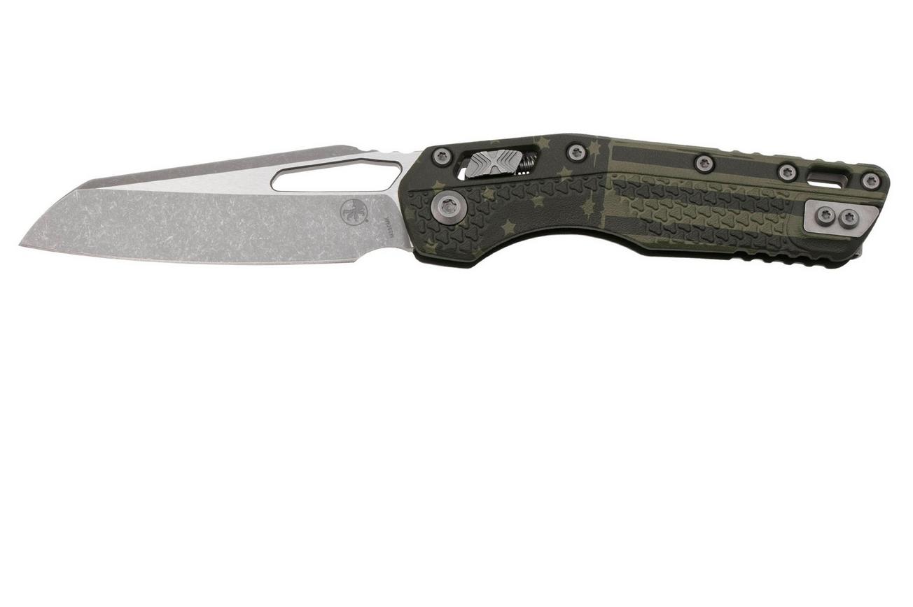 Microtech MSI Standard Issue 210T-10APPMODFLAG, Apocalyptic Stonewashed M390MK, OD-Green Polymer Flag zakmes