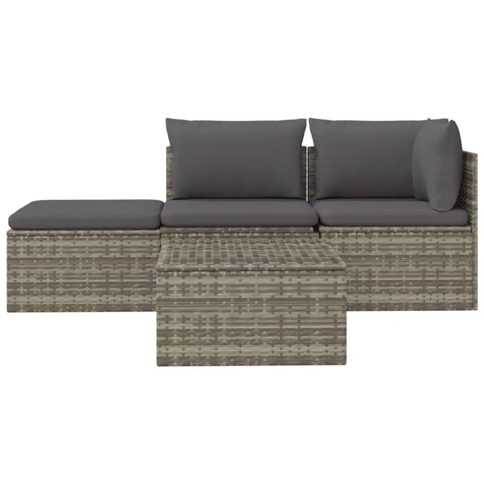 vidaXL - Loungeset - Grijs - Poly rattan