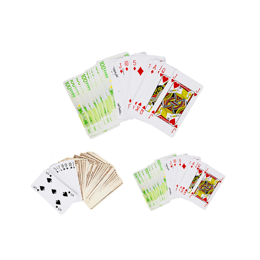 Jeu de cartes 54 cartes thème monnaie