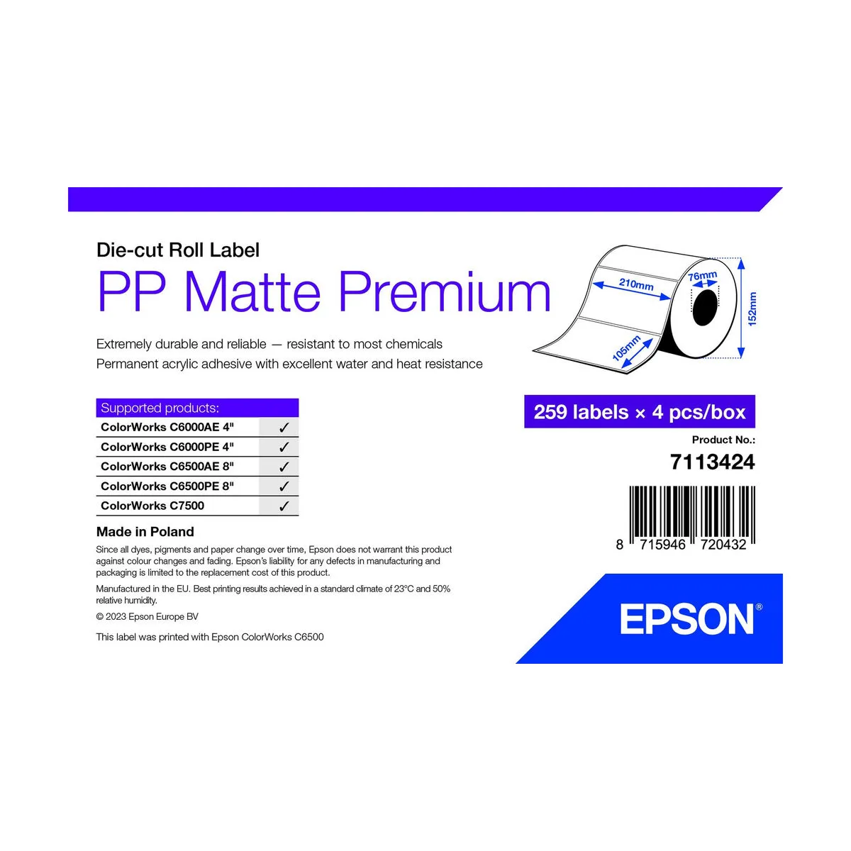 Papier Epson 7113424 4 Unités