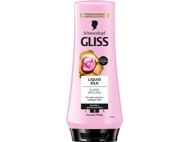 Schwarzkopf GLISS Haarspülung Liquid Silk 200 ml Conditioner glättet die Haarfaser und bietet intensive Pflege