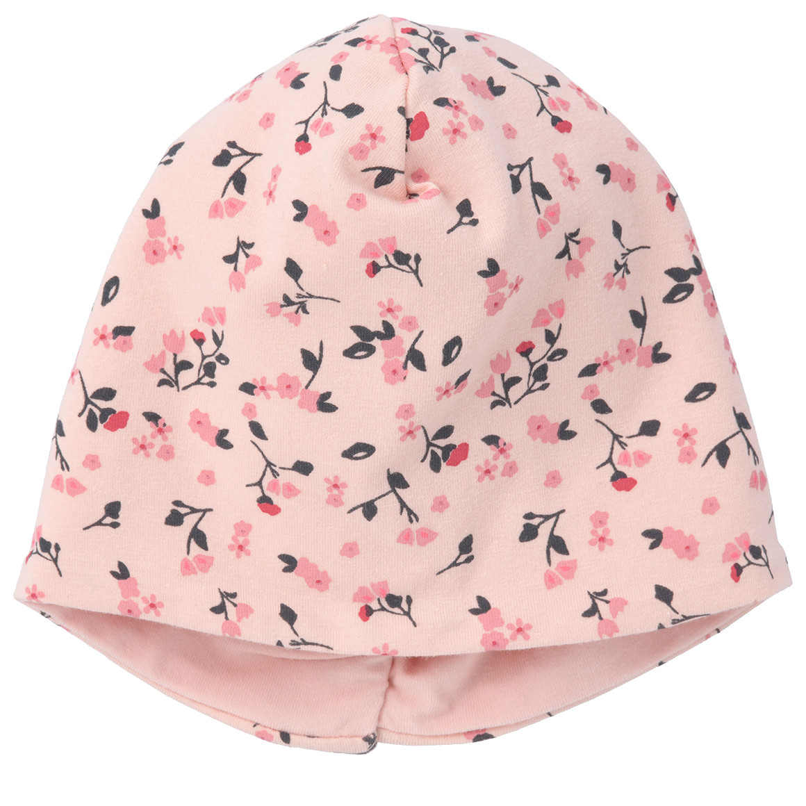 Topomini Baby Mütze mit Blumen-Allover hellrosa