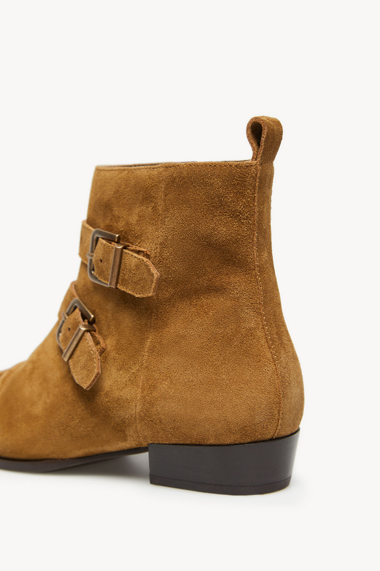 Botas de cano curto Cleo em couro - Marrom