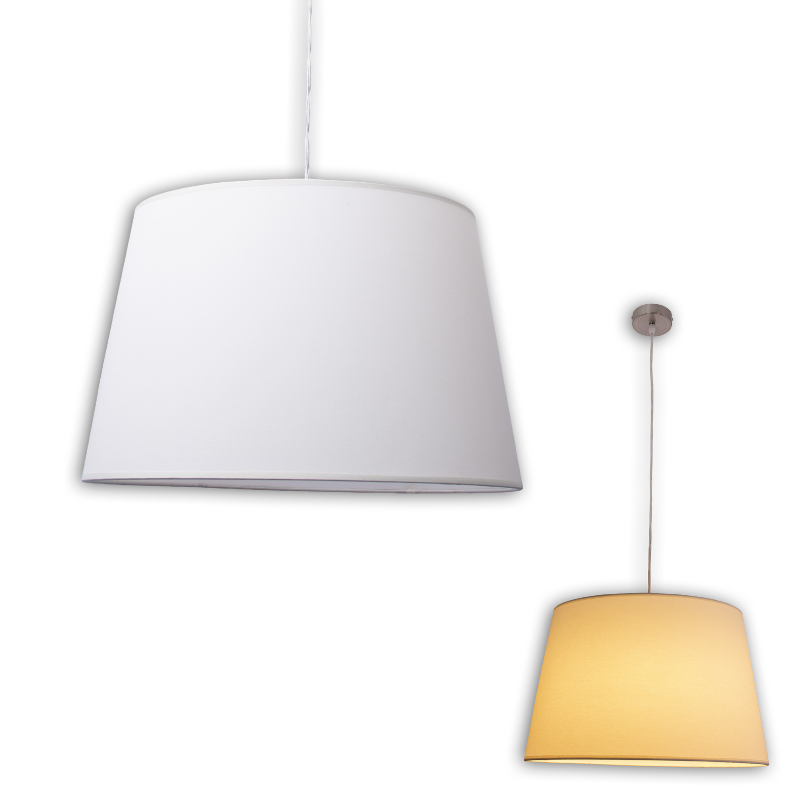 Pendelleuchte - beige-silberfarben - Ø 45 cm