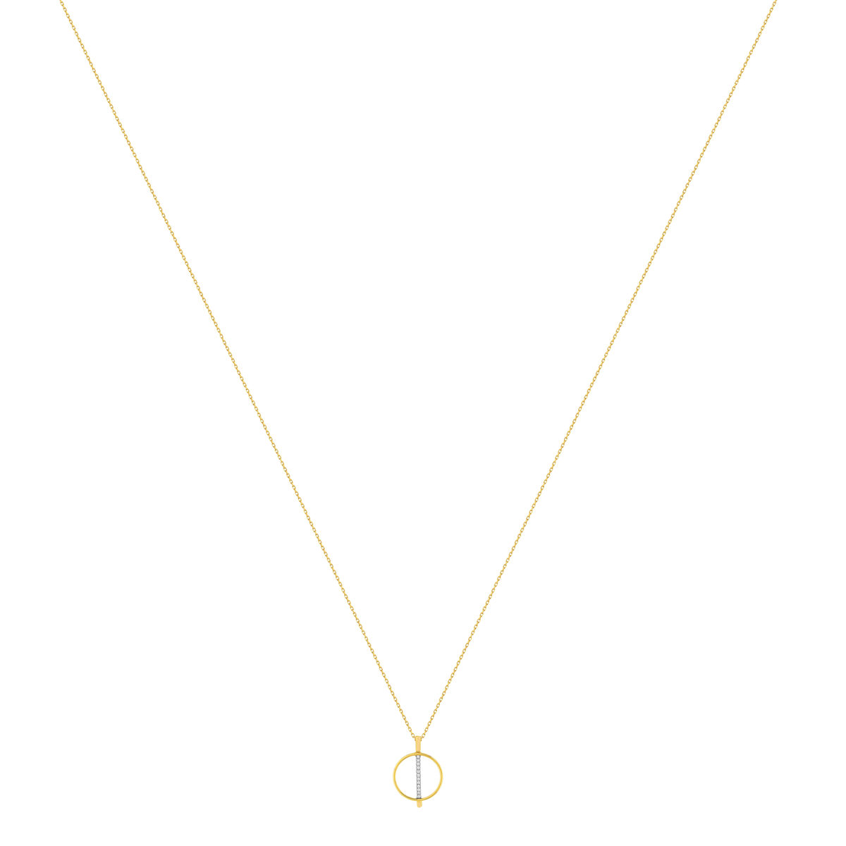 Collier or 375 2 tons diamants, 45 cm