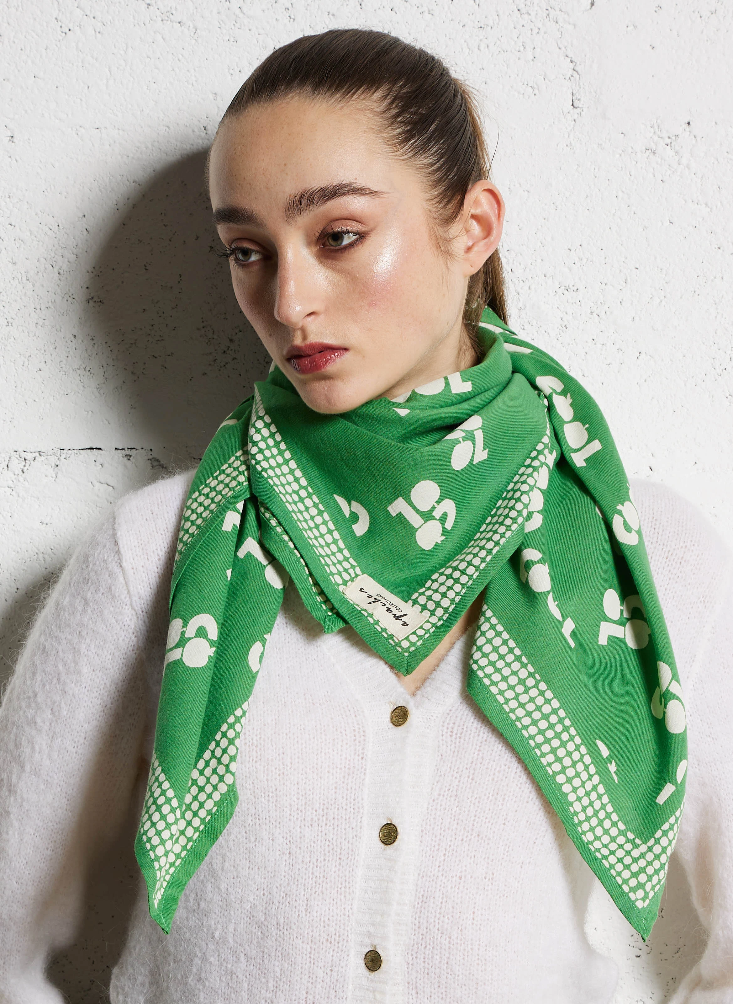 LATIKA - Foulard en coton imprimé | Vert