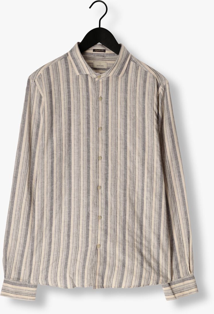 DSTREZZED donkerblauwe dstrezzed casual overhemd shirt fancy linen stripe
