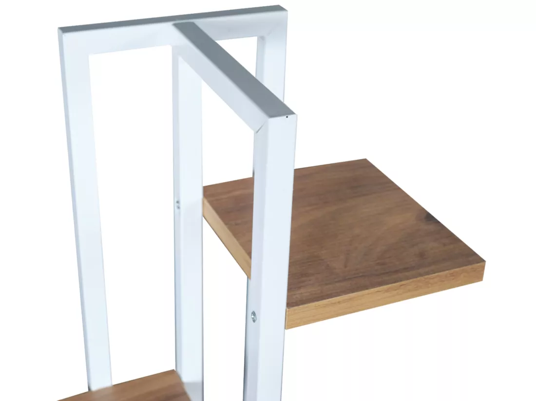 Support de plantes Tohmajärvi à 5 niveaux 120 x 34 x 21 cm effet noyer / blanc [en.casa]