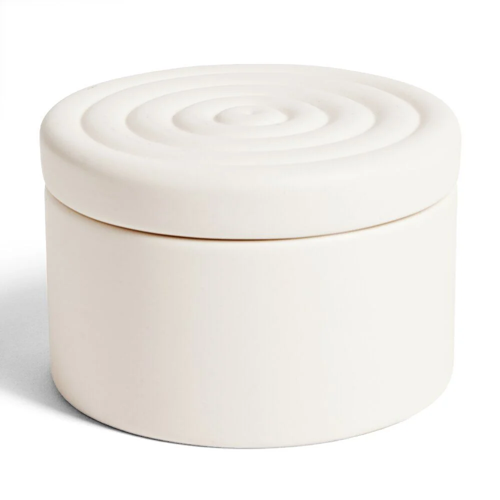 Boîte ronde céramique blanc Ø12cmxH8cm