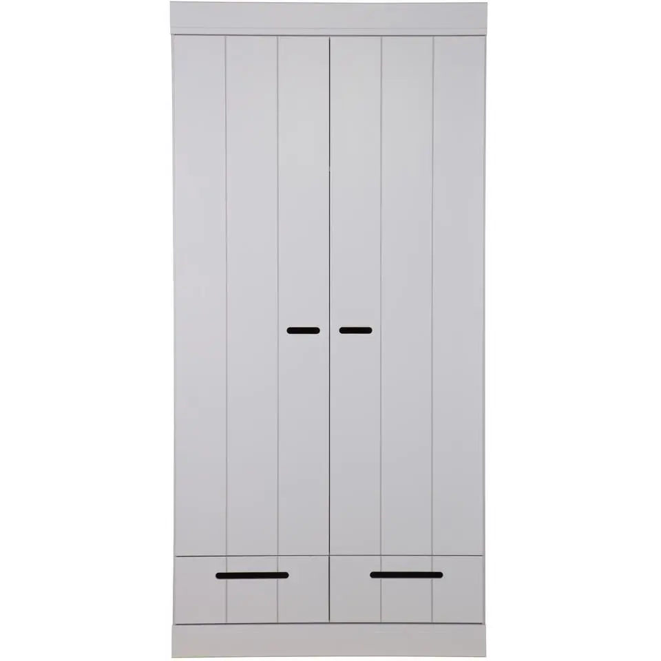 WOOOD Connect Kledingkast 2-Deurs met Lade - Grenen -Grijs - 195x94x53