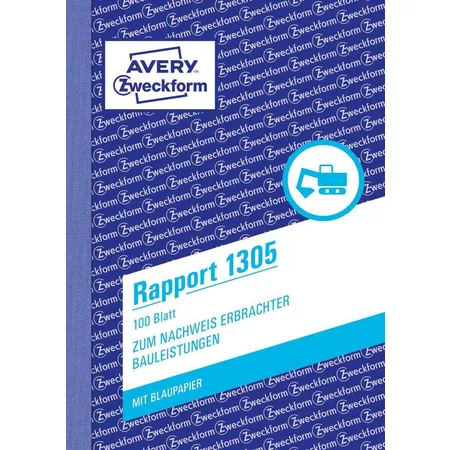 Avery Zweckform 1305 Rapport, A6, mit Blaupapier, 100 Blatt