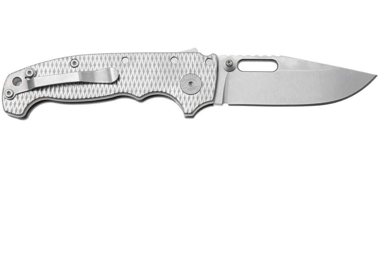 Demko MG AD20 Shark-Lock, Stonewashed MagnaCut Clip Point, MGAD20-MAG-MLD-TI, Titanium zakmes