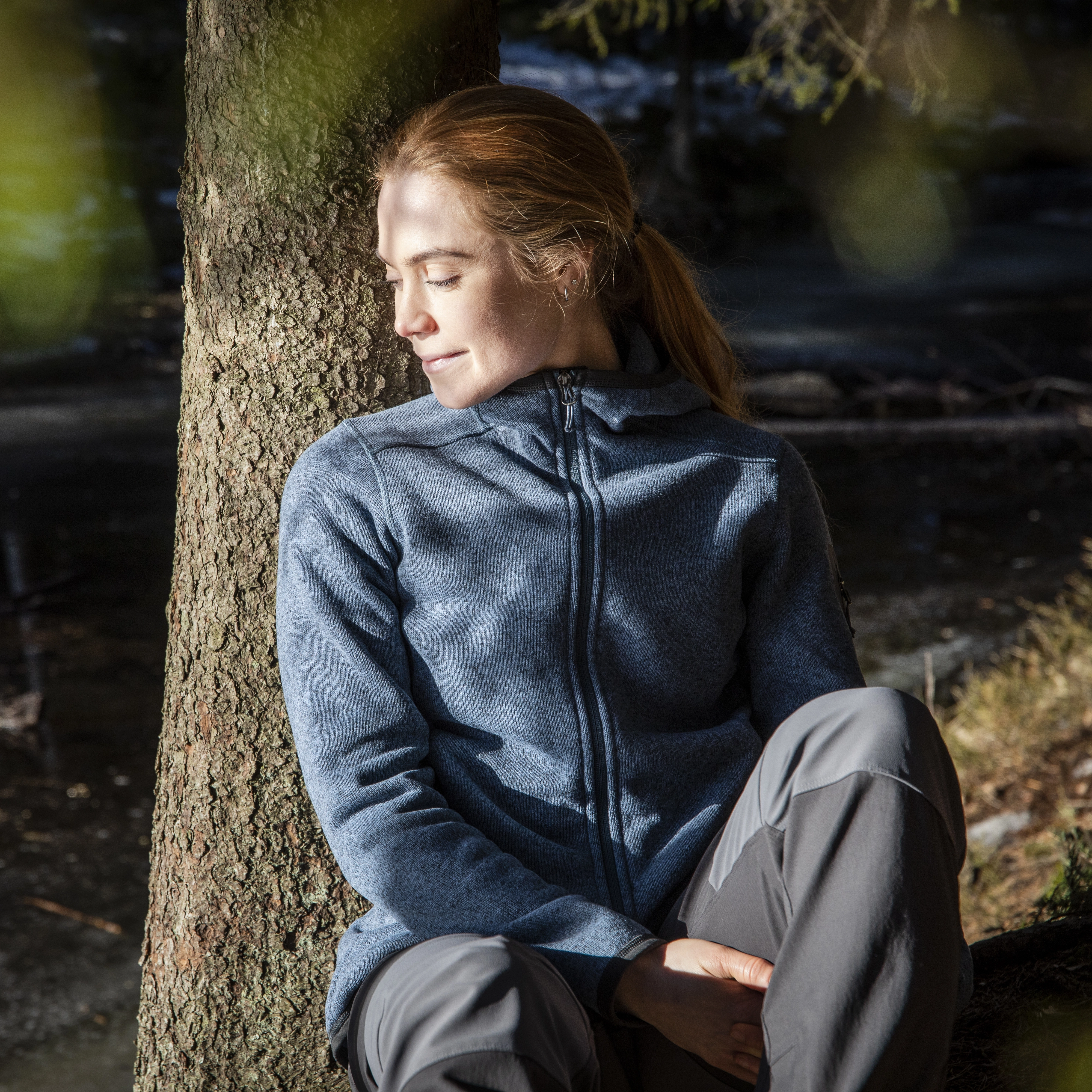 Kamphaug Knitted W Hoodie Orion Blue