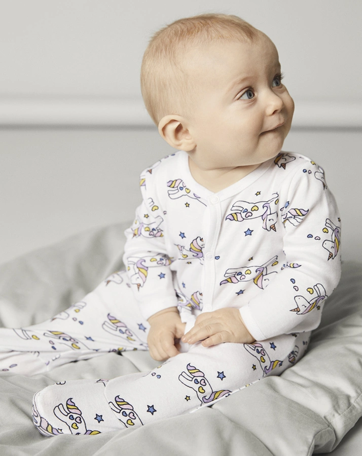 Schlafstrampler NBFNIGHTSUIT LAVENDULA 2er-Pack mit Fuß in weiß/lila
