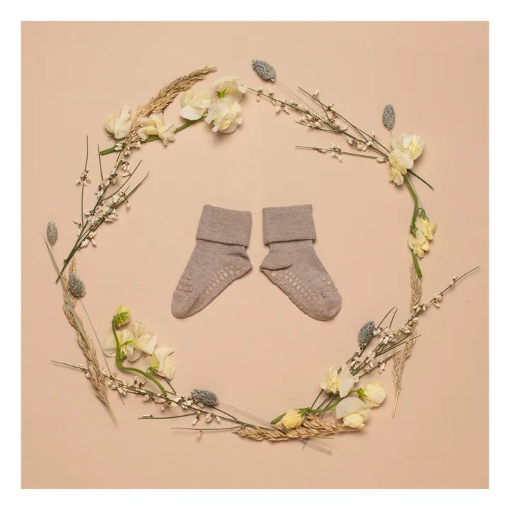 GOBABYGO Chaussettes Antidérapantes en Bambou | Beige