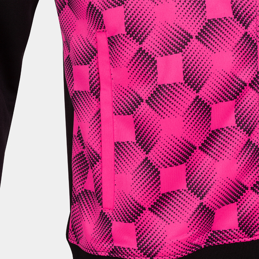 Jaqueta com capuz Joma Supernova III, preta/rosa fluorescente