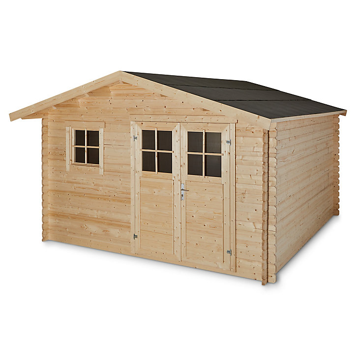 Abri de jardin Blooma Taman en bois coloris naturel ép.34 mm surface extérieure 16,55 m²