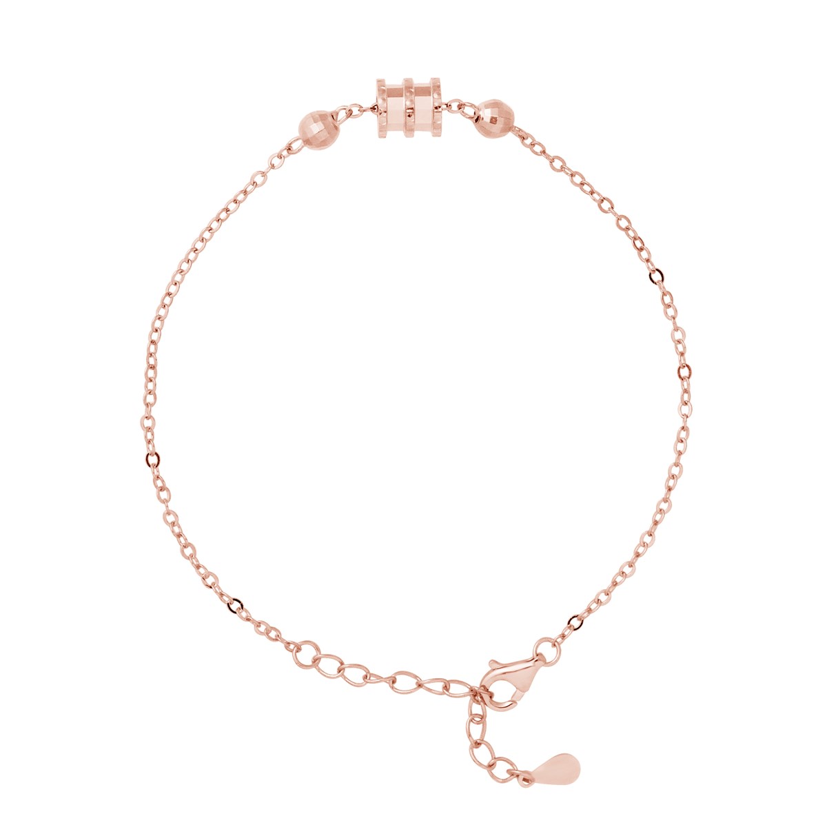 Bracelet TONNEAU - Argent 925 plaqué or rose
