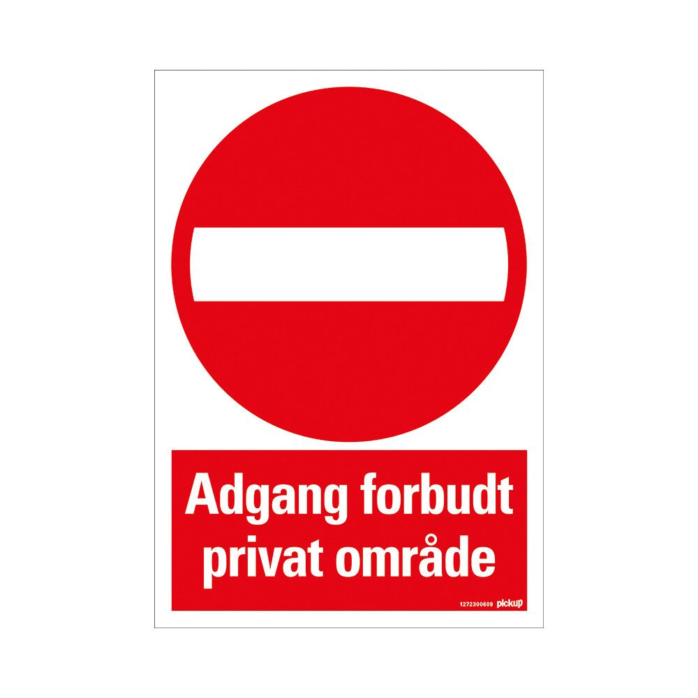 SKILTCOMBI PICKUP PRIVAT OMRÅDE 33 X 23 CM
