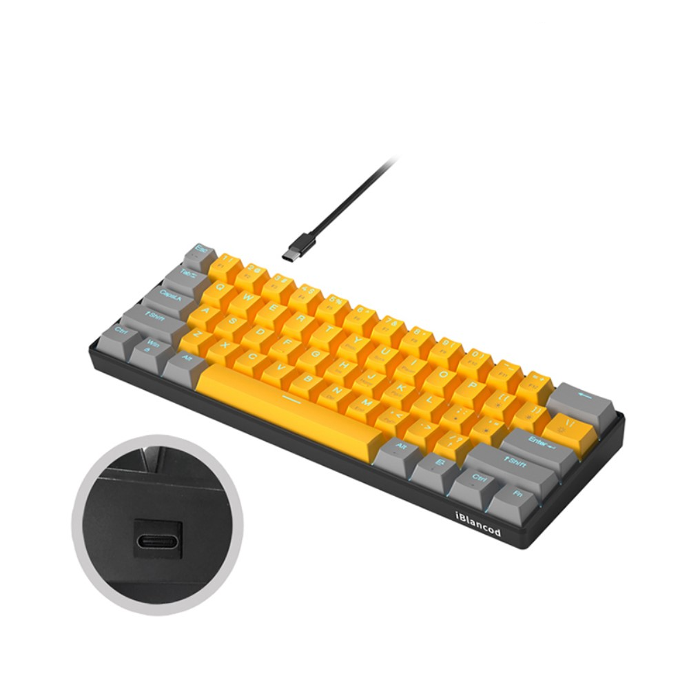 Mechanische Gaming Tastatur mit Hintergrundbeleuchtung (QWERTY) 60% Red Switches (Linear - No Click) - Schwarz