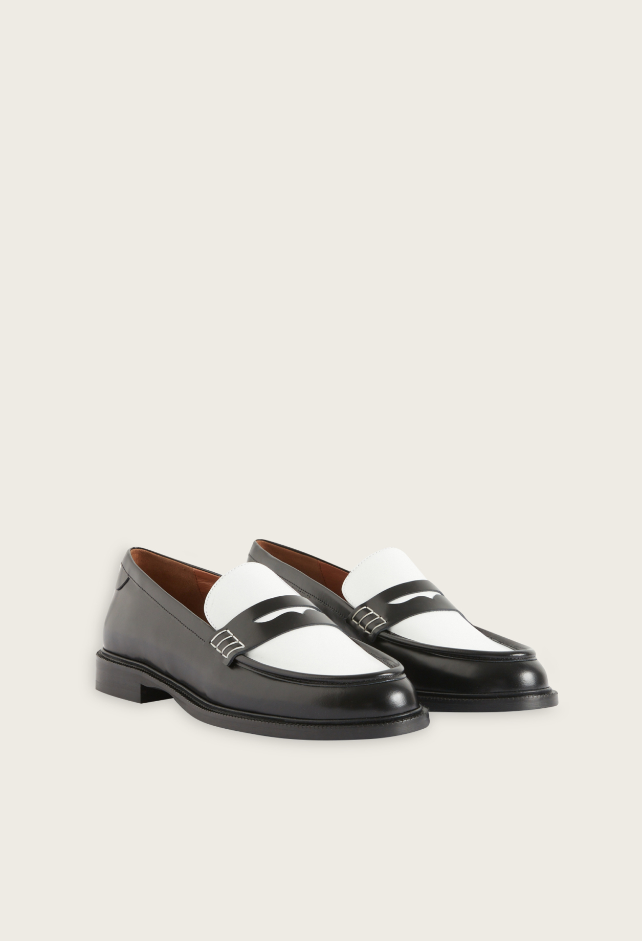 Mocassins cuir bicolore