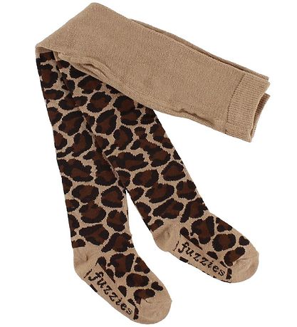 Fuzzies Strumpfhosen - Brauner Leopardprint