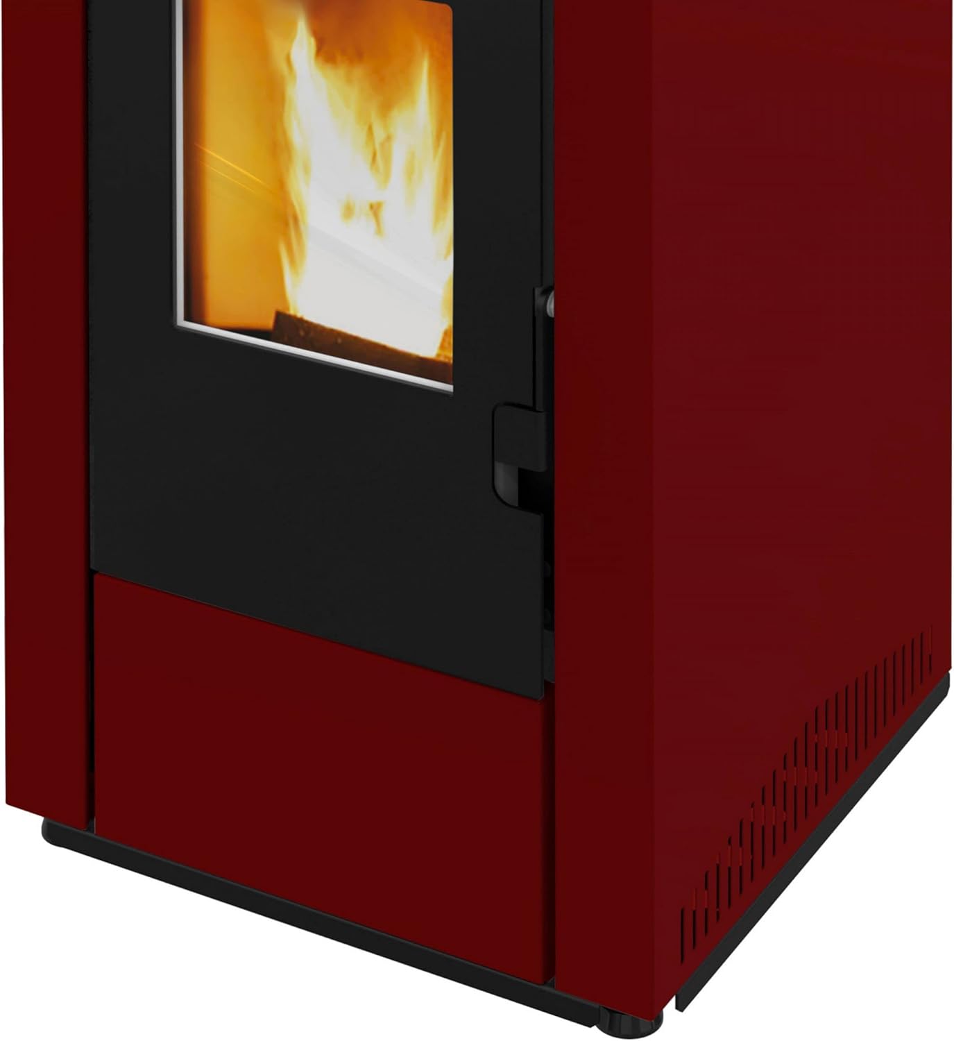 Wamsler G001992120 WPO 7 Pelletofen Stahl Bordeaux, gerade Seiten/A+