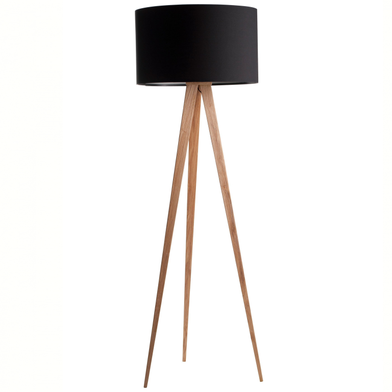 Zuiver Tripod Wood vloerlamp driepoot zwart
