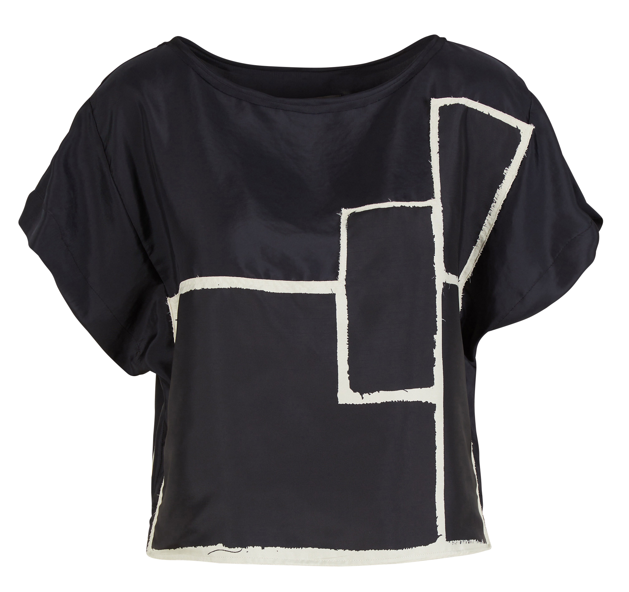 Blouse ample col bateau| Noir