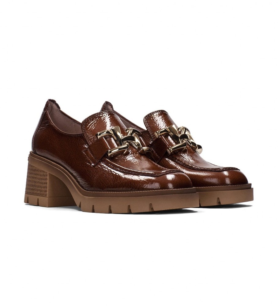 Sapatos Hispanitas Everest em couro marrom - Altura do salto: 6,5 cm -