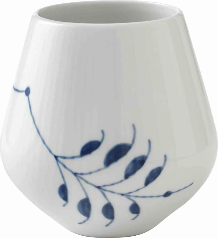 Royal Copenhagen Blå Mega Riflet 12 cm. vase - lille Hvid, blå