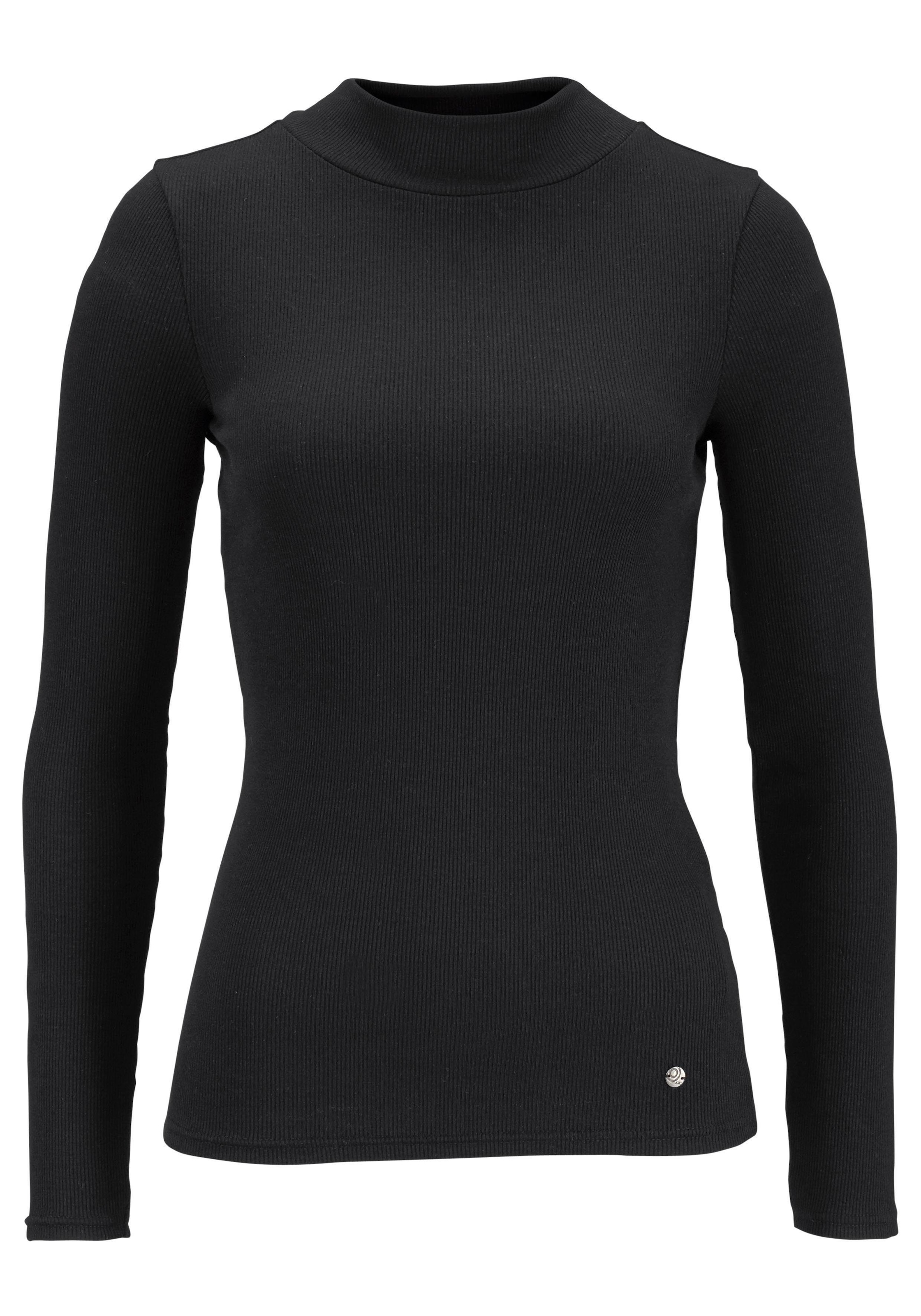 AJC Langarmshirt , langärmelig,  Basic-Stil,  Stehkragen,  ideal für Büro und Freizeit