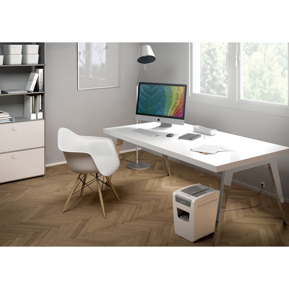 Leitz IQ Slim Home Office P4 makulator med krysskutting