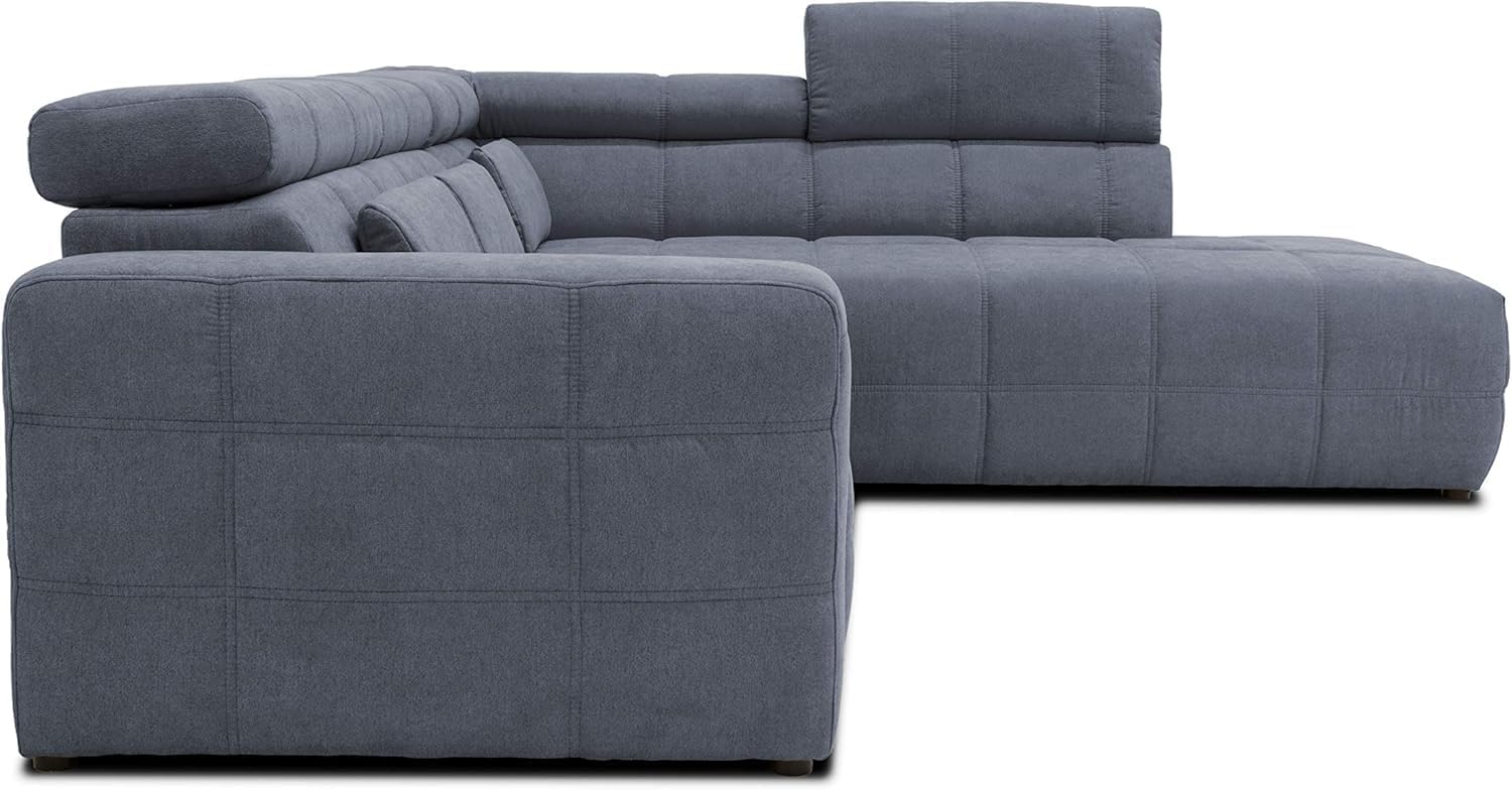 DOMO. collection Ecksofa Brandon, Sofa mit Rückenfunktion in L-Form, Polsterecke, Eckgarnitur Ottomane rechts 275 x 228 x 98 cm (BxTxH), dunkelgrau